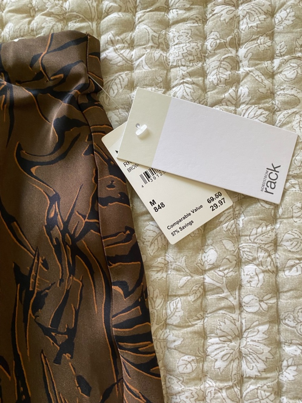 Nordstrom Brown and Black Maxi Skirt with Abstract Print - Picture 3 of 6